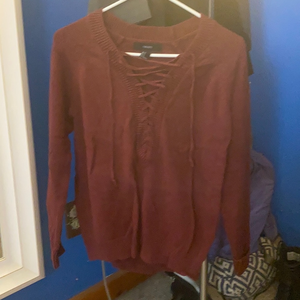 Lace up sweater